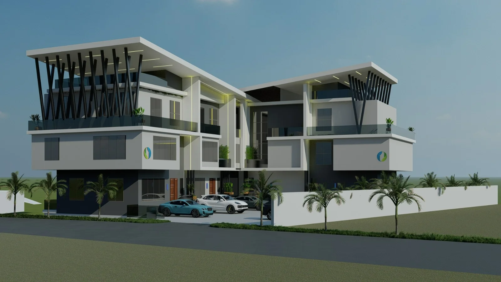 Grey Town Houses